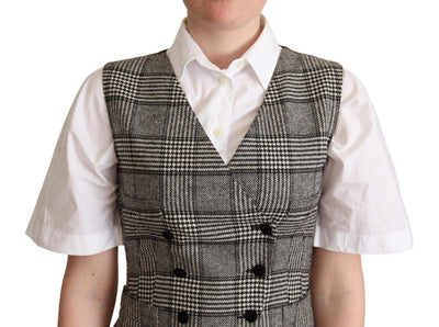 Gilet sans manches à carreaux gris Dolce &amp; Gabbana