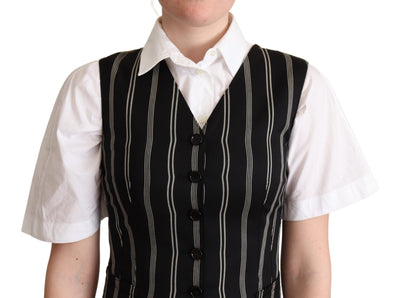 Gilet Dolce &amp; Gabbana à rayures noires et imprimé léopard