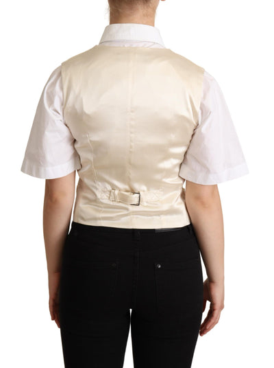 Gilet sans manches en soie beige Dolce &amp; Gabbana
