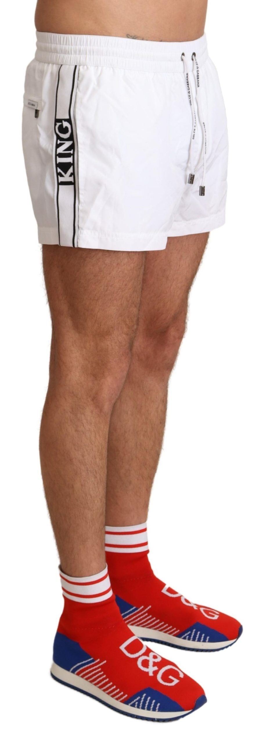 Maillots de bain et shorts de plage Dolce &amp; Gabbana White King pour homme