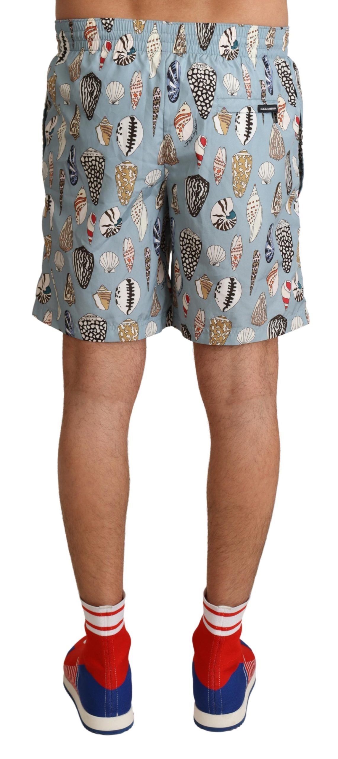 Dolce &amp; Gabbana Blue Seashell Beachwear Badmode Shorts