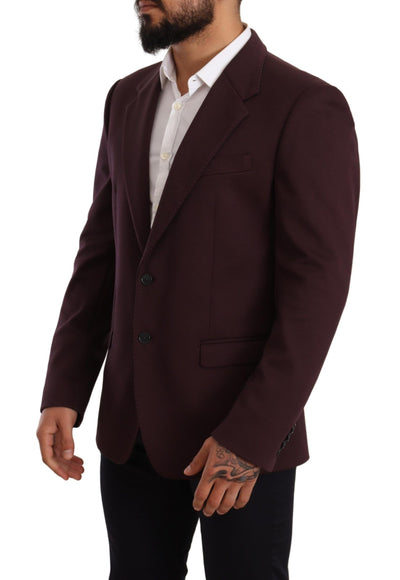 Dolce & Gabbana Purple Cotton Slim Blazer Jacket