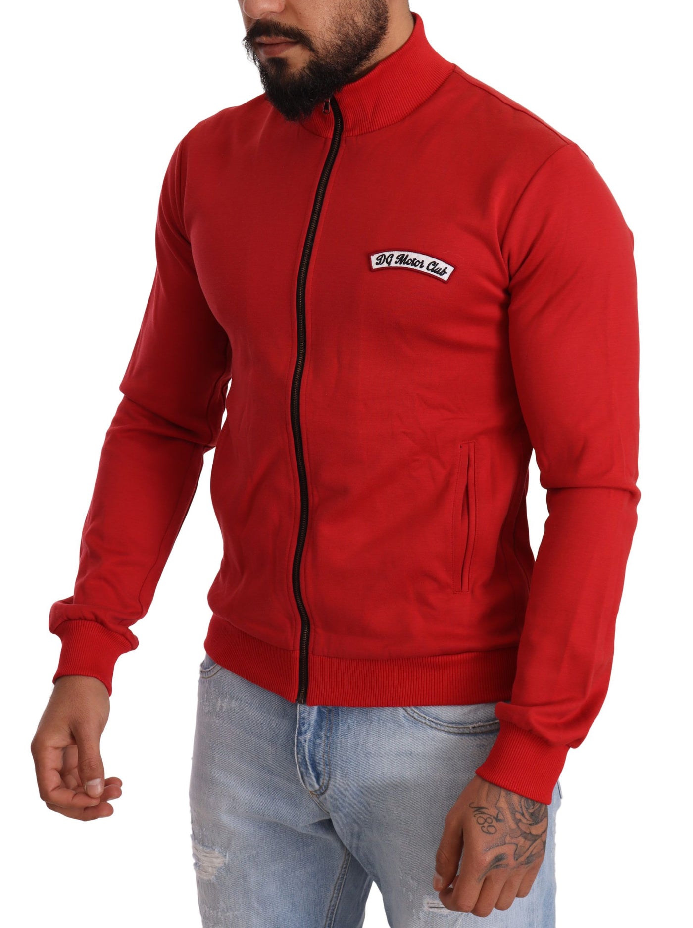 Dolce &amp; Gabbana Rode DG Motor Club Rits Stretch Trui