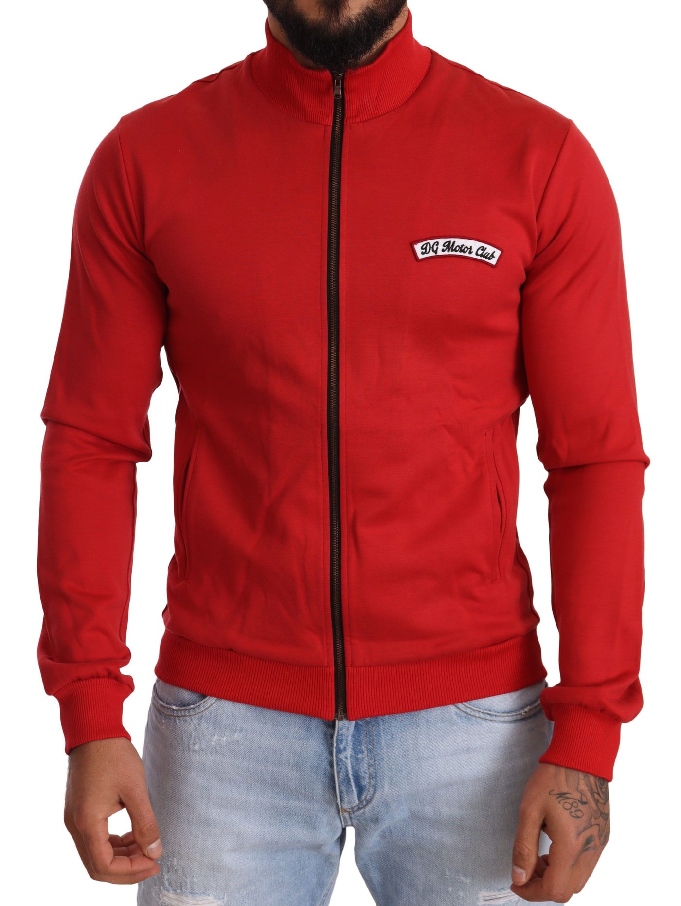 Dolce &amp; Gabbana Rode DG Motor Club Rits Stretch Trui