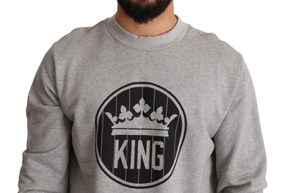 Dolce &amp; Gabbana Grijze Crown King Print Katoenen Trui