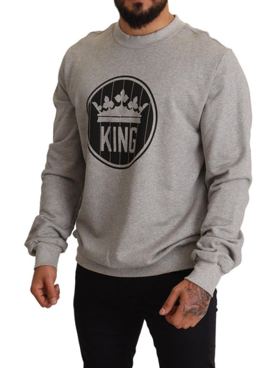 Dolce &amp; Gabbana Grijze Crown King Print Katoenen Trui