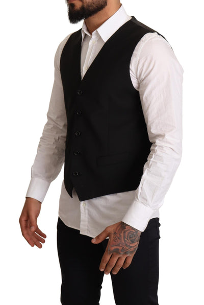 Dolce &amp; Gabbana Zwarte Wollen Formele Vestjurk