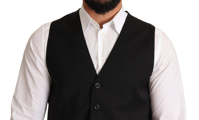 Dolce &amp; Gabbana Zwarte Wollen Formele Vestjurk