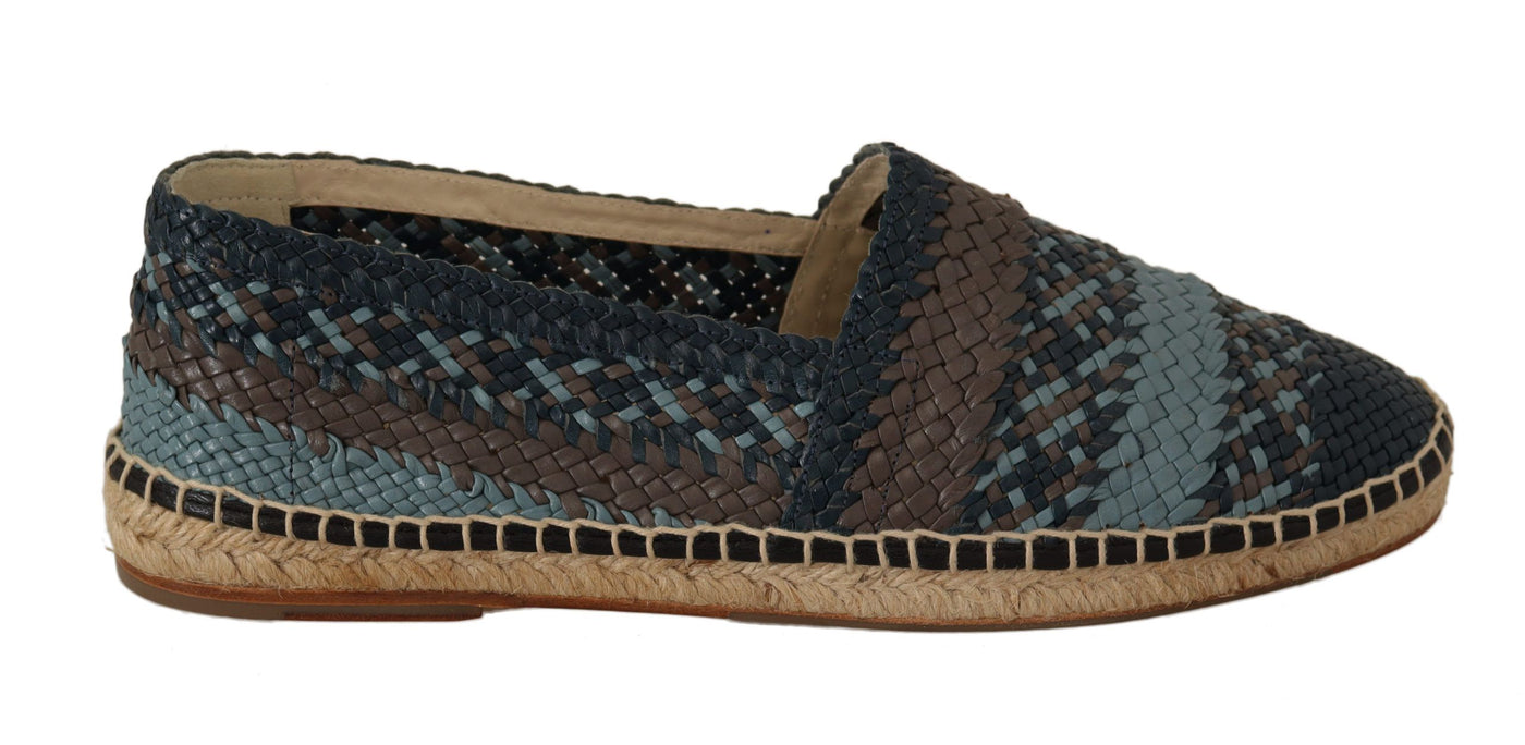 Dolce &amp; Gabbana Blauwgrijze Slip On Buffalo Espadrille Schoenen
