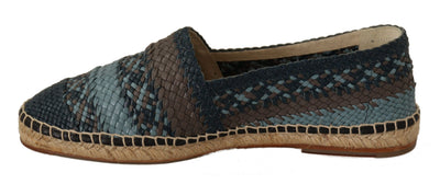 Dolce &amp; Gabbana Blauwgrijze Slip On Buffalo Espadrille Schoenen