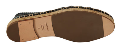 Dolce &amp; Gabbana Blauwgrijze Slip On Buffalo Espadrille Schoenen