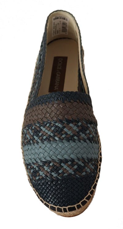 Dolce &amp; Gabbana Blauwgrijze Slip On Buffalo Espadrille Schoenen
