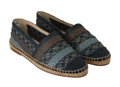 Dolce &amp; Gabbana Blauwgrijze Slip On Buffalo Espadrille Schoenen
