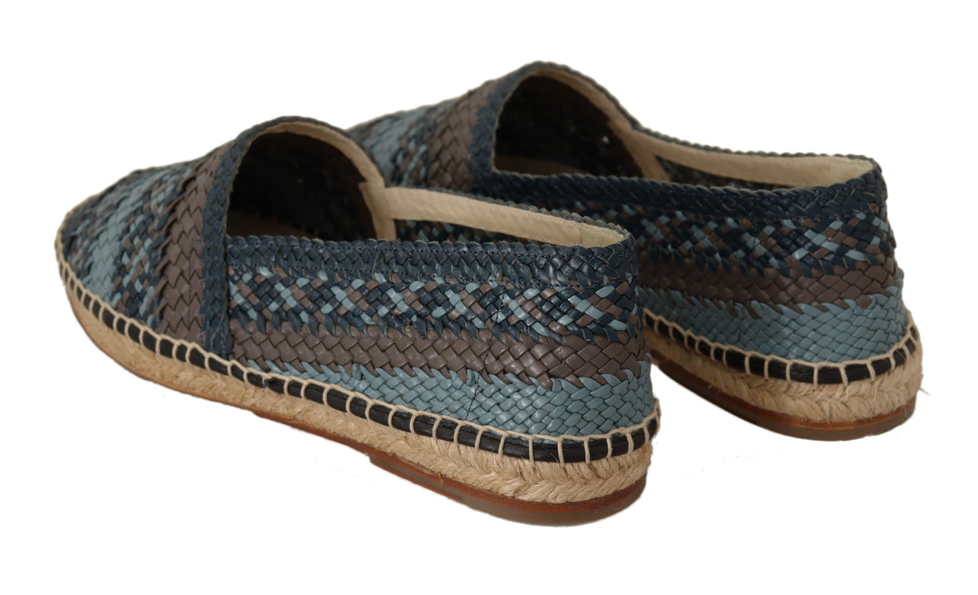 Dolce &amp; Gabbana Blauwgrijze Slip On Buffalo Espadrille Schoenen