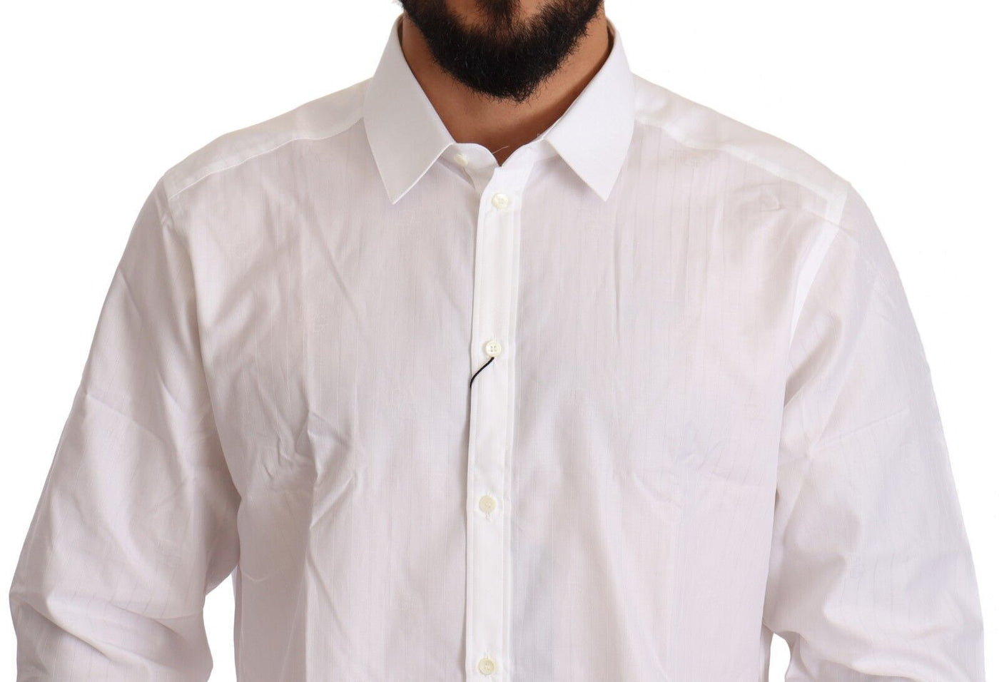Dolce &amp; Gabbana Wit Katoenen Slim Fit Heren MARTINI Overhemd