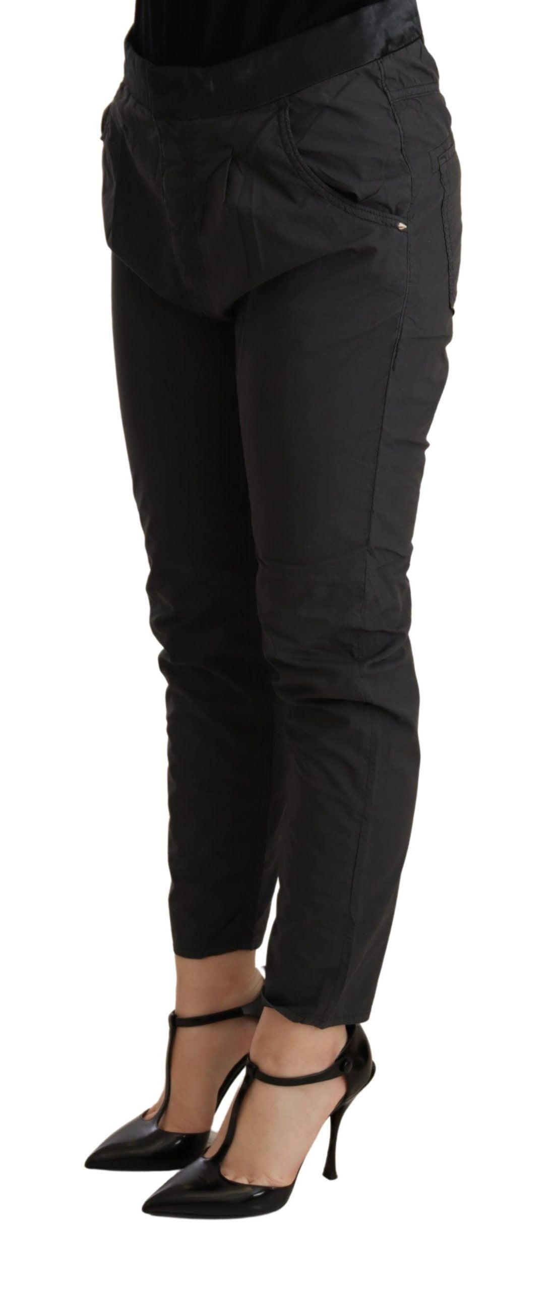 Pantalon slim en coton gris taille moyenne CYCLE