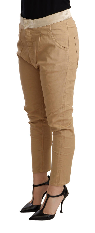 CYCLE Beige Mid Waist Slim Fit Skinny Stretch Trouser