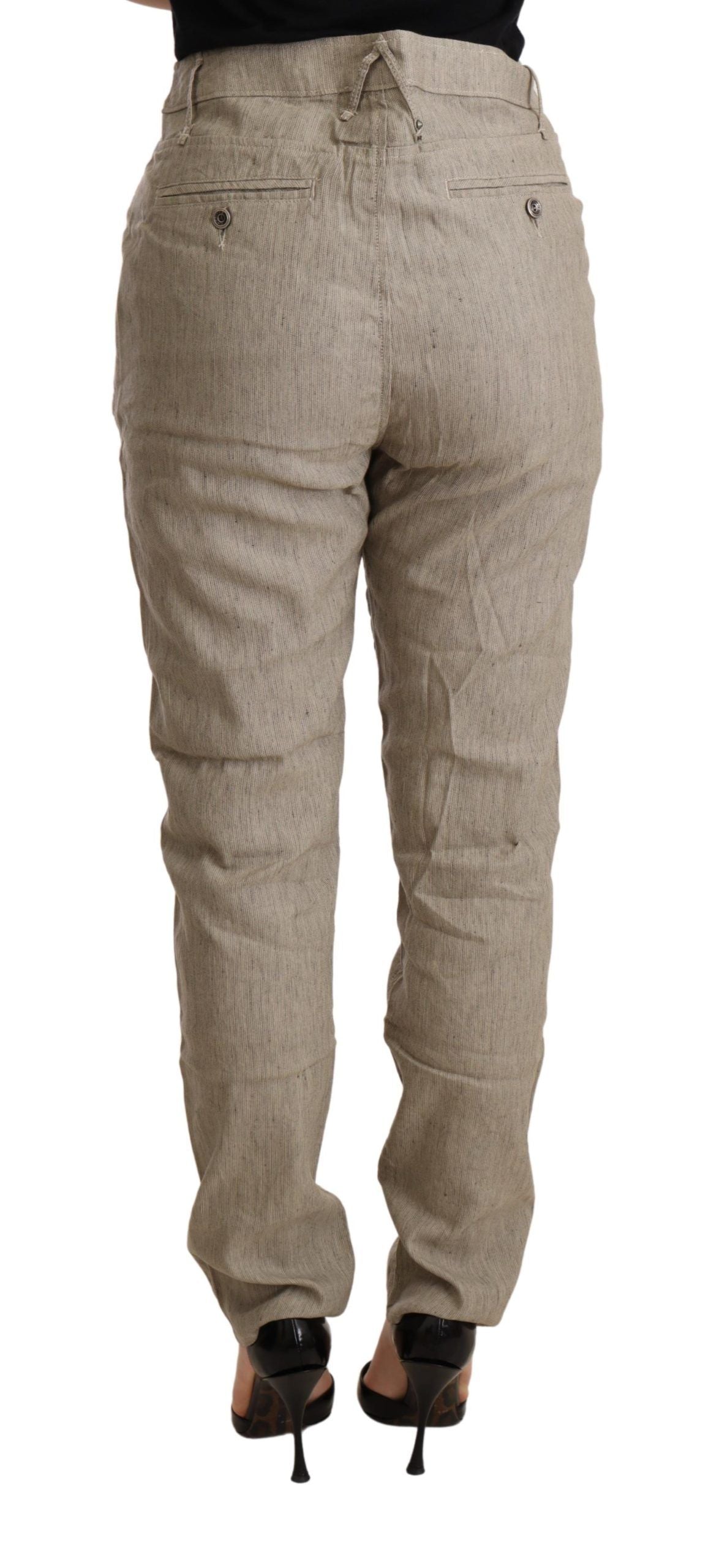 Pantalon ample décontracté taille moyenne extensible beige CYCLE