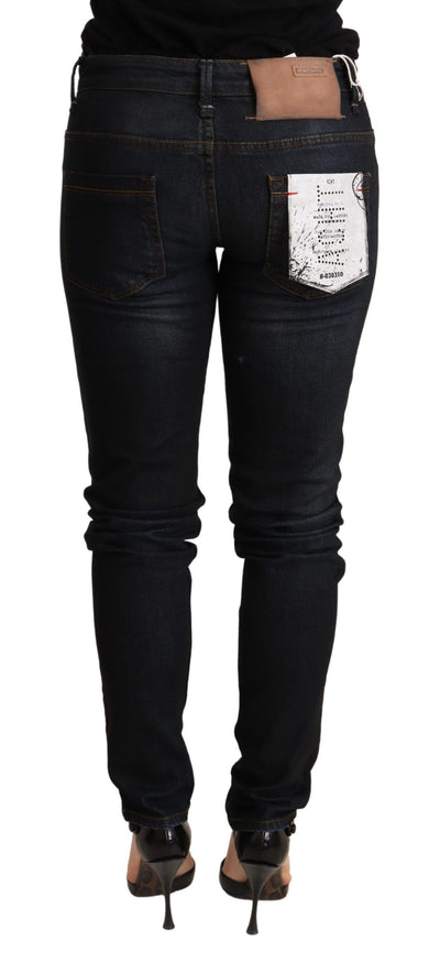 Acht Blue Washed Low Waist Skinny Denim Broek
