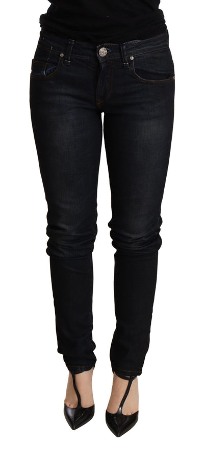 Acht Blue Washed Low Waist Skinny Denim Broek