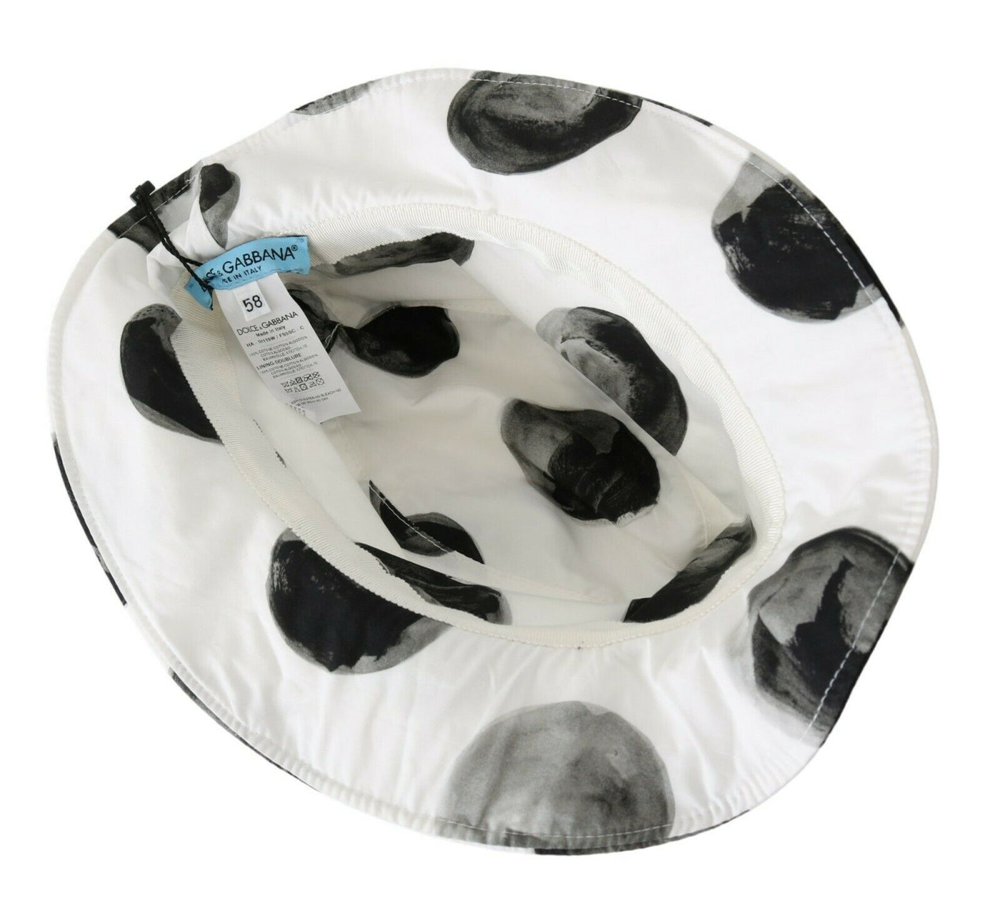 Dolce &amp; Gabbana Witte Katoenen Emmerhoed met Grote Polka Dots