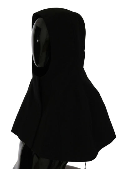 Bonnet écharpe à capuche en laine noire Dolce &amp; Gabbana