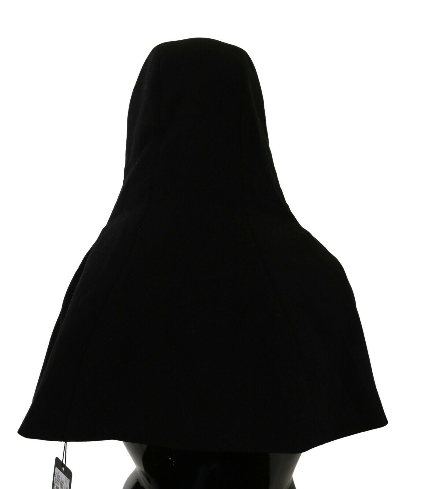 Bonnet écharpe à capuche en laine noire Dolce &amp; Gabbana