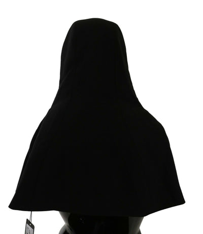 Bonnet écharpe à capuche en laine noire Dolce &amp; Gabbana