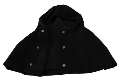 Bonnet écharpe à capuche en laine noire Dolce &amp; Gabbana