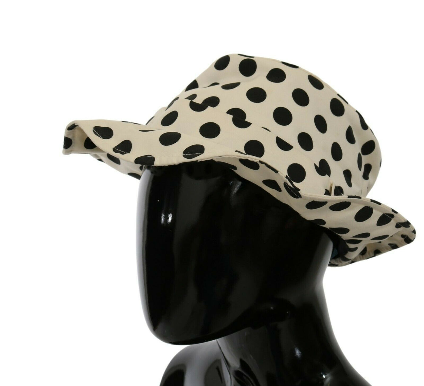 Chapeau Trilby Dolce &amp; Gabbana blanc 100 % coton à pois