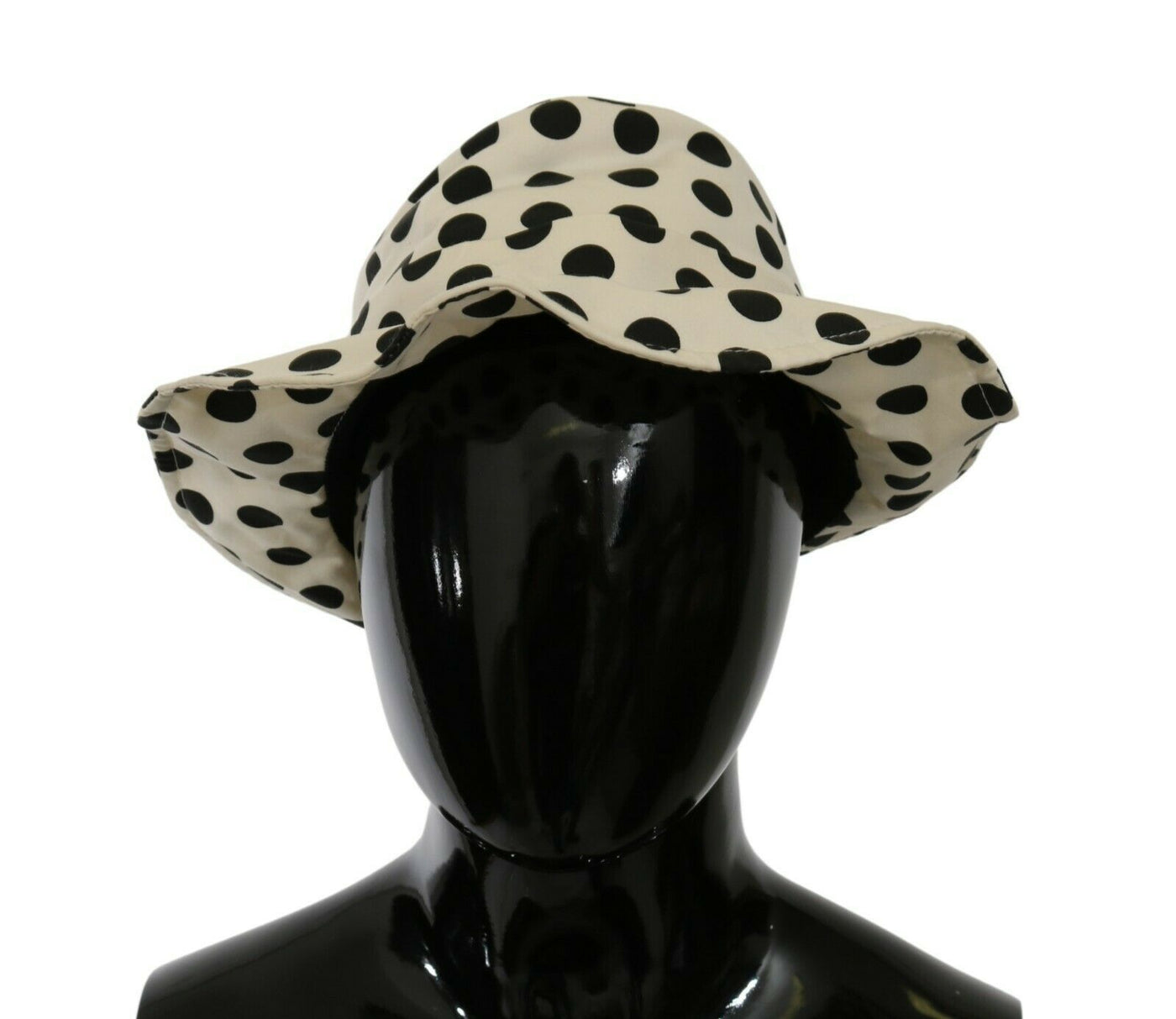 Chapeau Trilby Dolce &amp; Gabbana blanc 100 % coton à pois