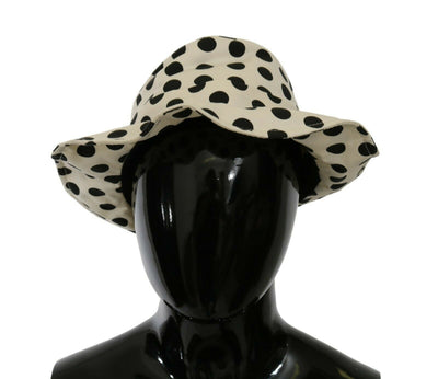 Chapeau Trilby Dolce &amp; Gabbana blanc 100 % coton à pois