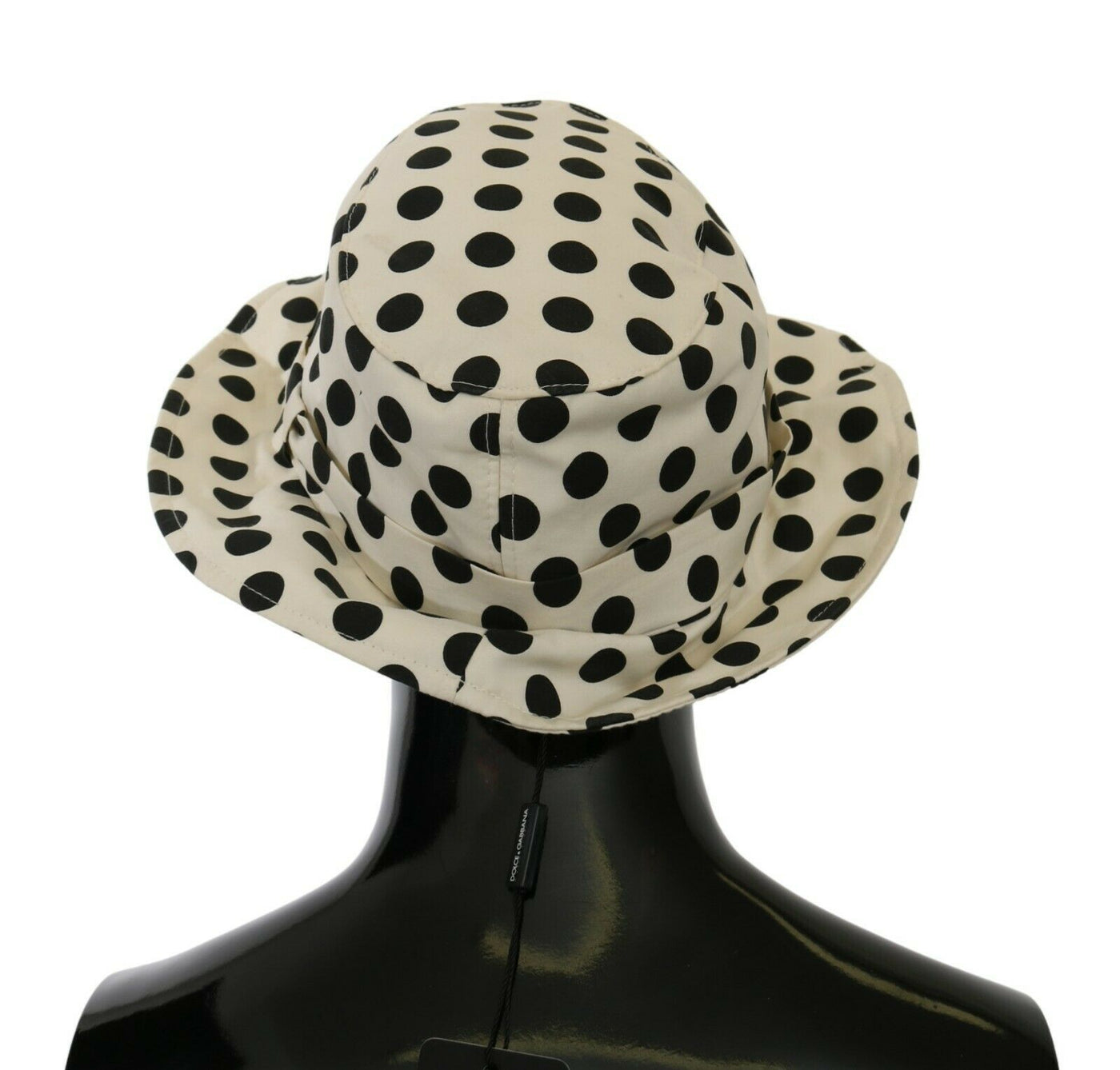 Chapeau Trilby Dolce &amp; Gabbana blanc 100 % coton à pois