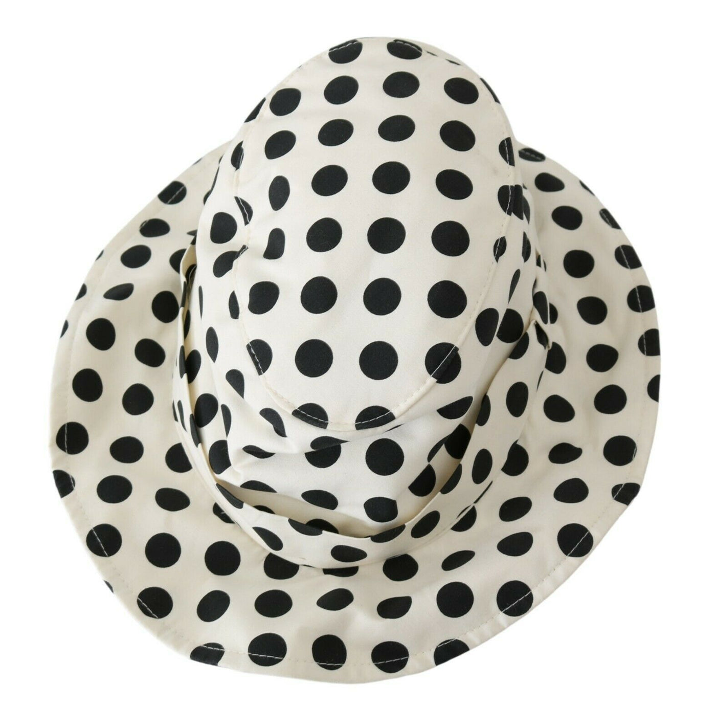 Chapeau Trilby Dolce &amp; Gabbana blanc 100 % coton à pois