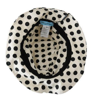 Chapeau Trilby Dolce &amp; Gabbana blanc 100 % coton à pois