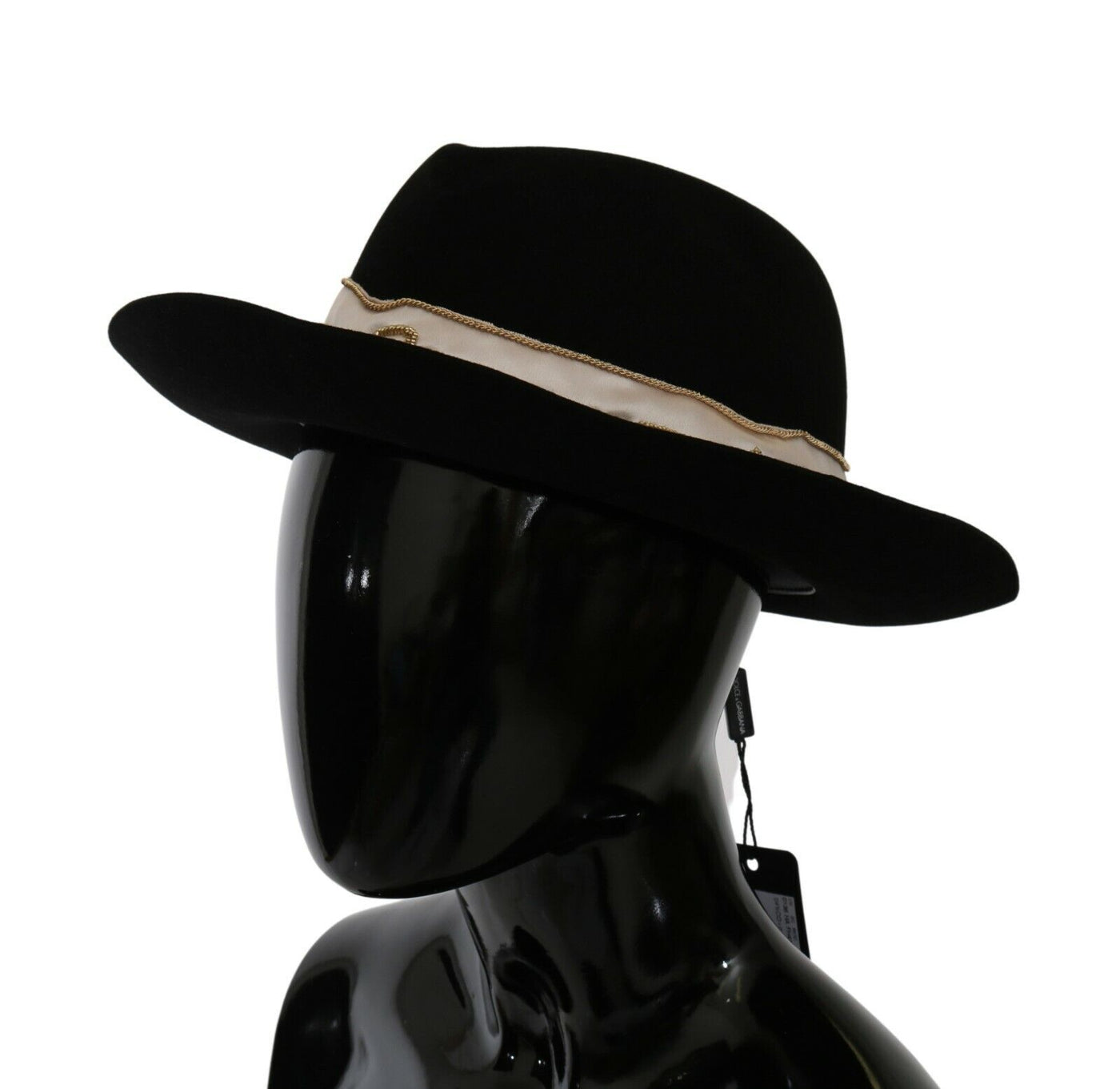 Dolce &amp; Gabbana Chapeau Panama noir à large bord Lapin Amor Gignit