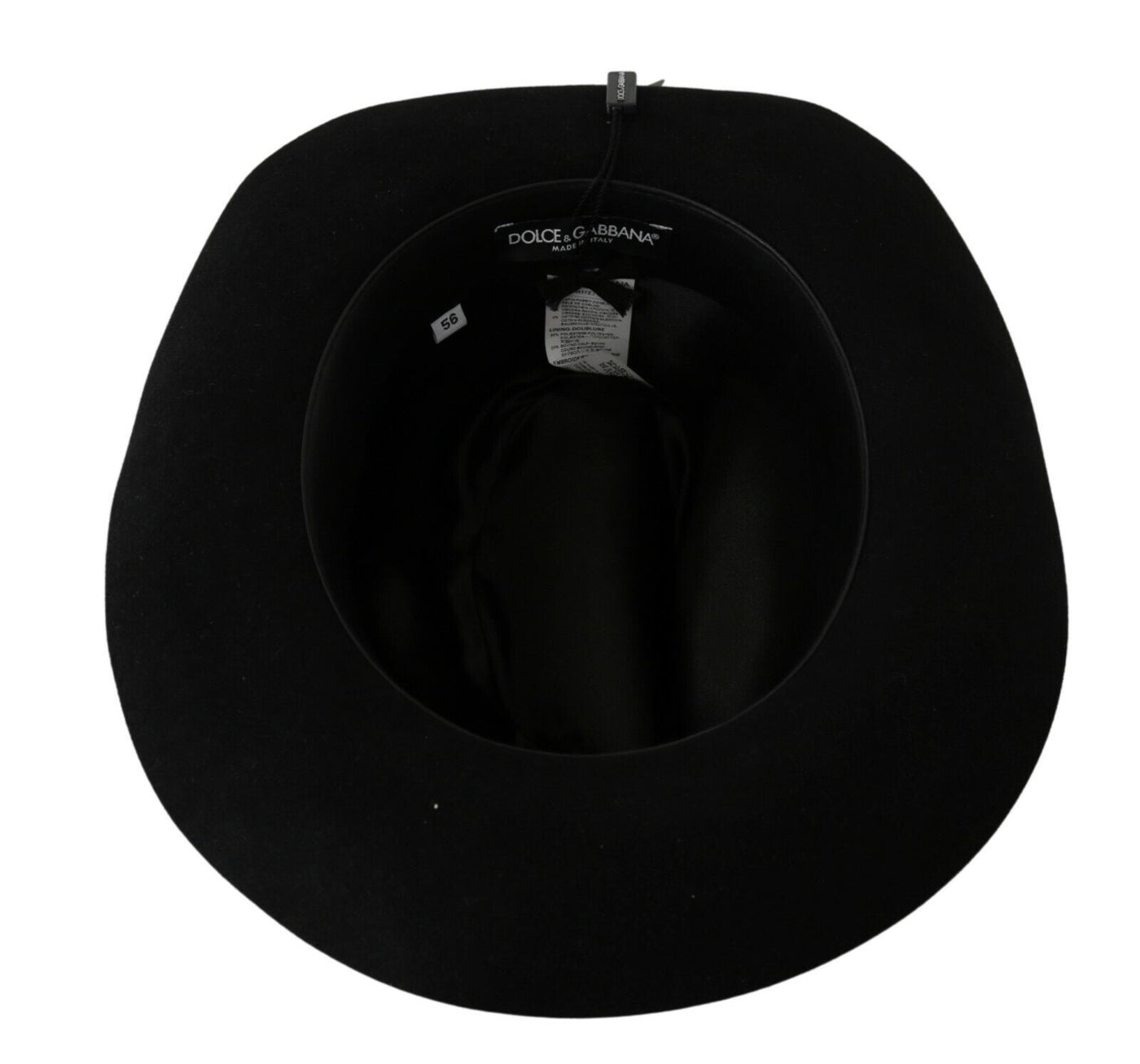 Dolce &amp; Gabbana Chapeau Panama noir à large bord Lapin Amor Gignit