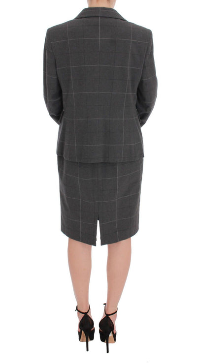 Ensemble blazer et robe en coton à carreaux gris BENCIVENGA