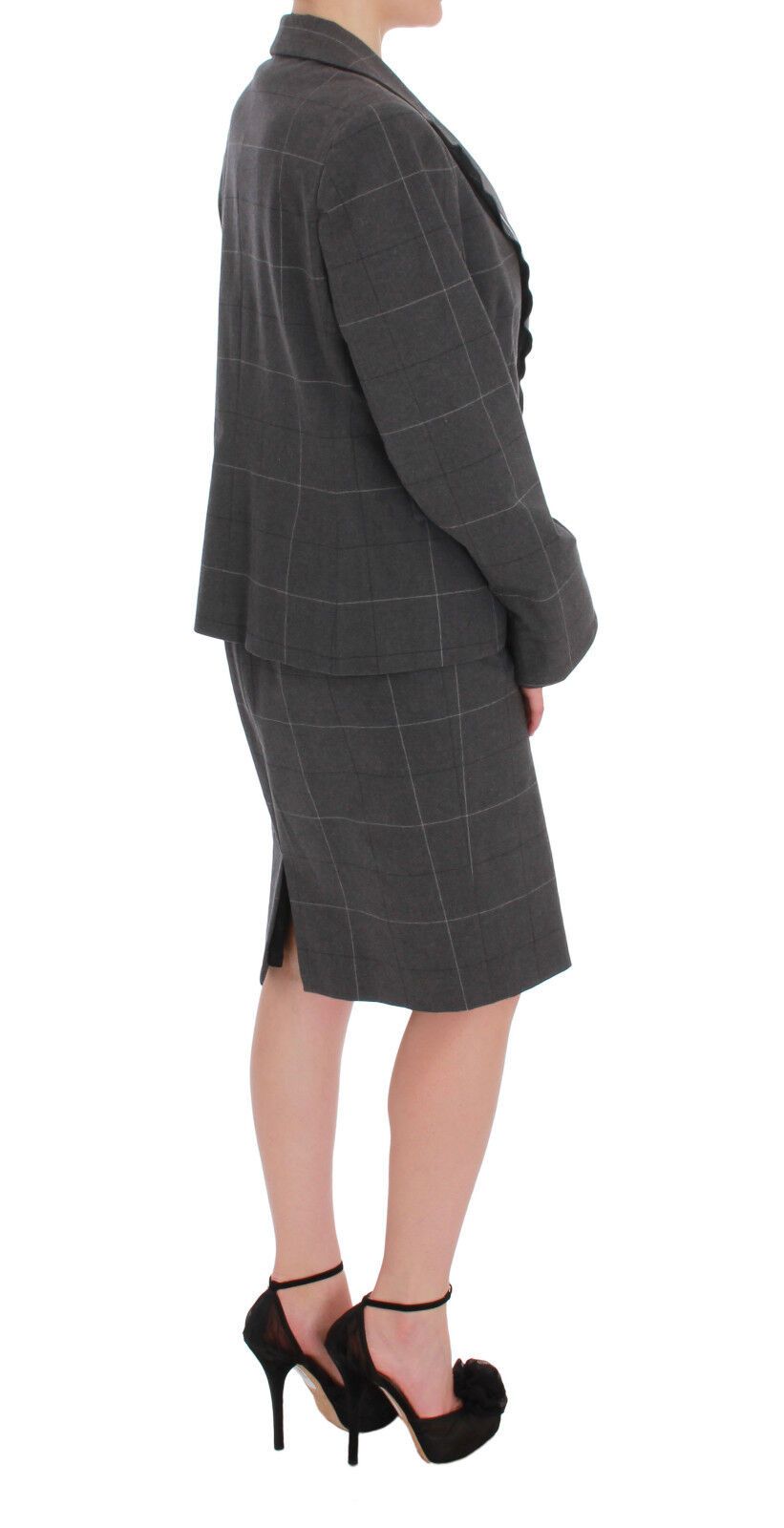 Ensemble blazer et robe en coton à carreaux gris BENCIVENGA
