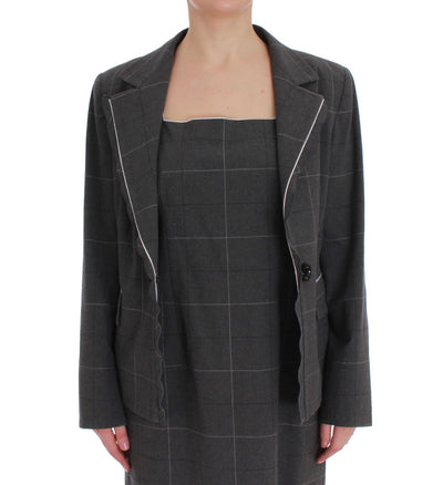 Ensemble blazer et robe en coton à carreaux gris BENCIVENGA