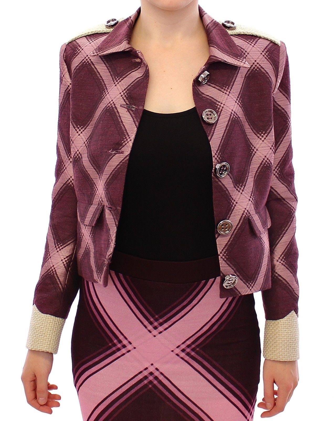 Trench-coat à carreaux de House of Holland, veste violette