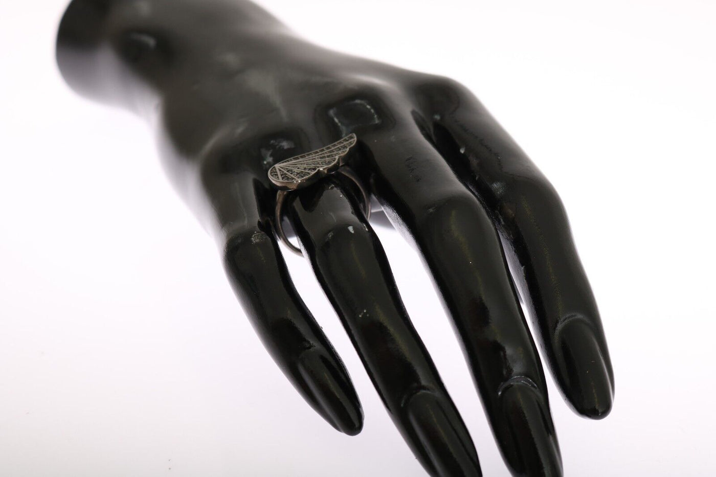 Nialaya Zilveren Dames Zwarte CZ Rhodium 925 Ring