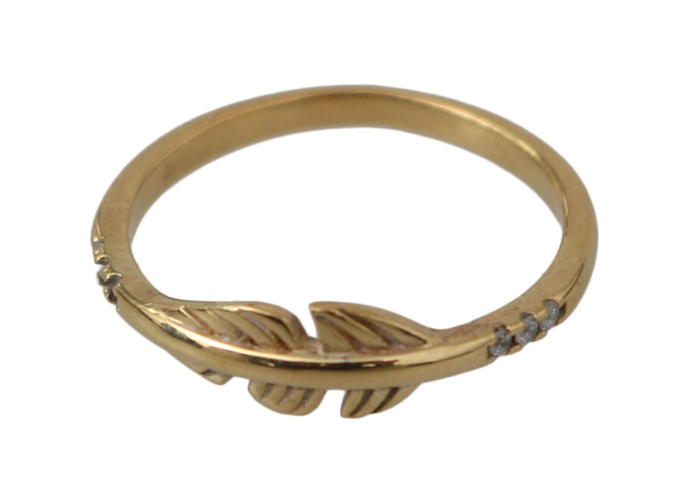 Nialaya Gold Feather Clear CZ 925 Zilver Dames