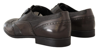 Chaussures Oxford en cuir de lézard marron Dolce &amp; Gabbana