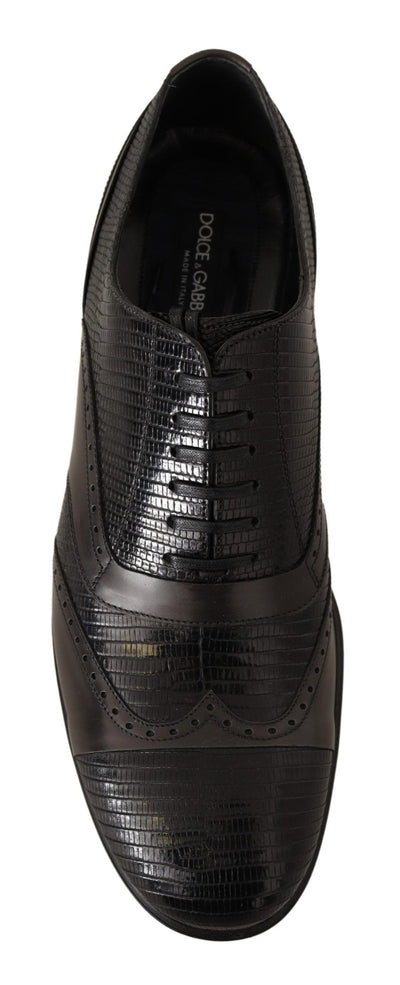 Chaussures Oxford en cuir de lézard marron Dolce &amp; Gabbana