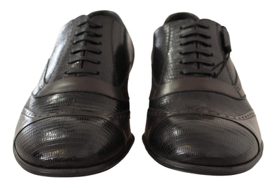 Chaussures Oxford en cuir de lézard marron Dolce &amp; Gabbana
