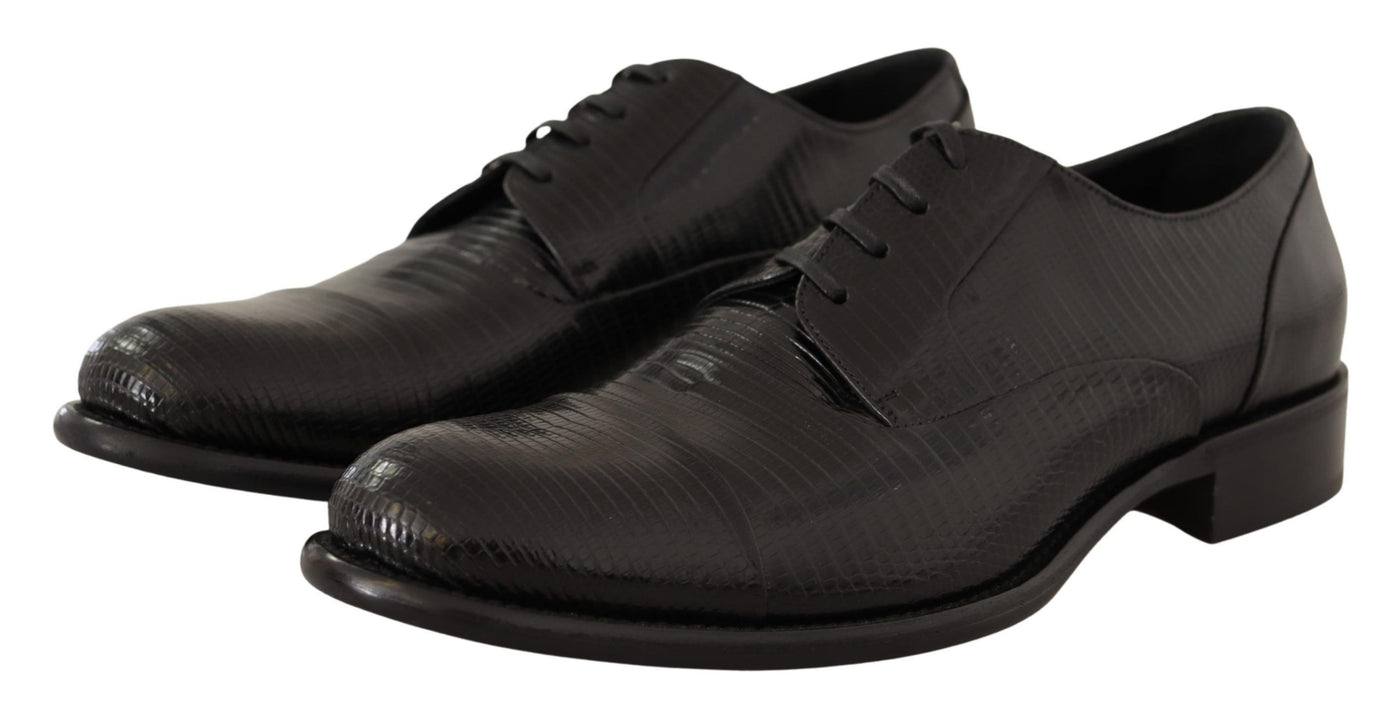 Chaussures Derby en cuir de lézard noir Dolce &amp; Gabbana