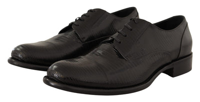 Chaussures Derby en cuir de lézard noir Dolce &amp; Gabbana