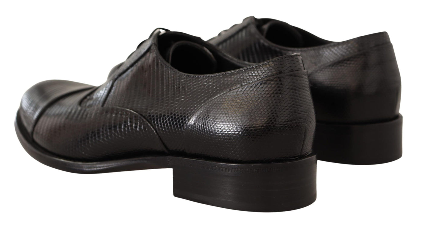 Chaussures Derby en cuir de lézard noir Dolce &amp; Gabbana