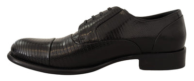 Chaussures Derby en cuir de lézard noir Dolce &amp; Gabbana